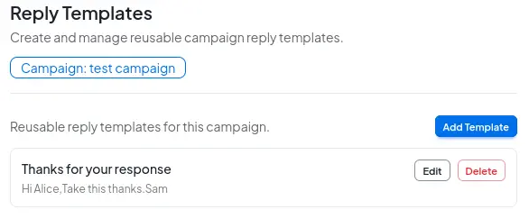 Email templates — save and reuse reply templates